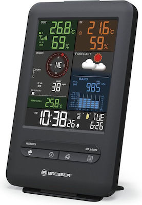 Bresser Beaufort 5-in-1 Weather Centre 7002525 Drahtlos Wetterstation Digital Tischplatte Schwarz