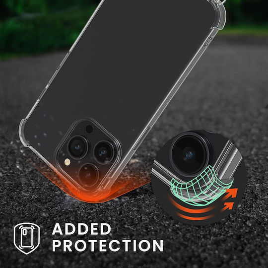 KWmobile Metal Necklace Back Cover Σιλικόνης με Λουράκι Διάφανο/Χρυσό (iPhone 14 Pro Max)