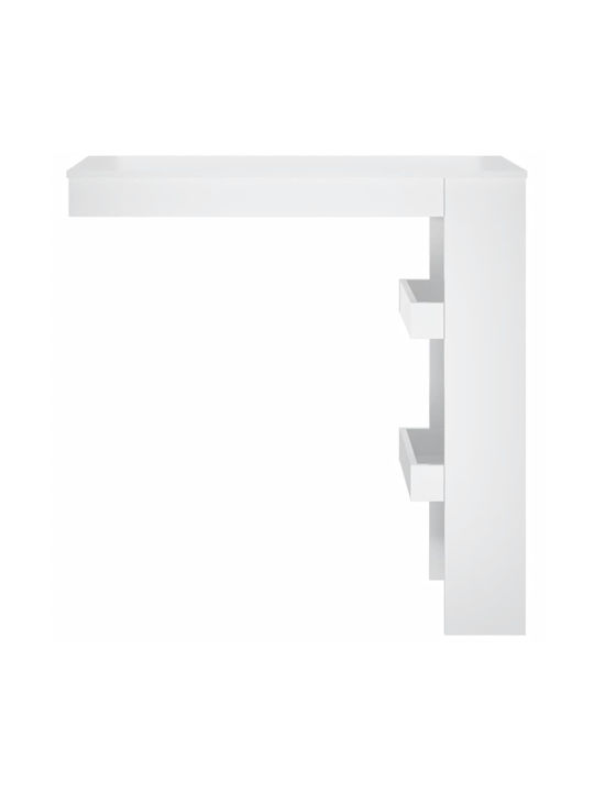 Table Bar Wooden Glossy White 102x45x103.5cm