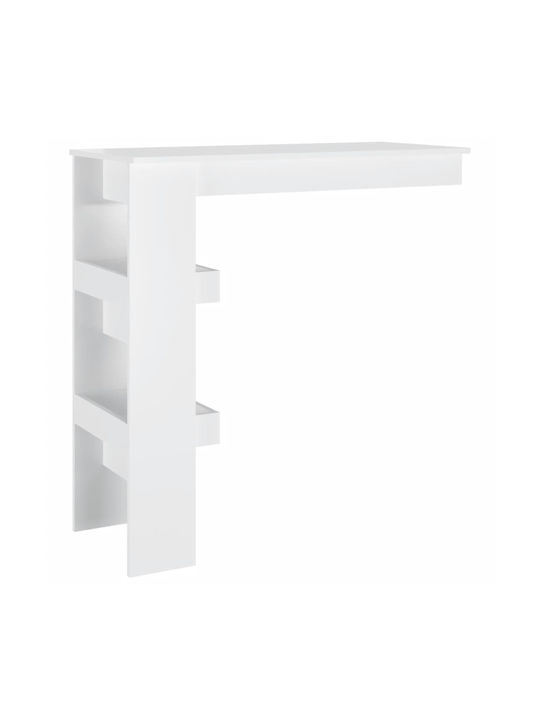 Table Bar Wooden Glossy White 102x45x103.5cm