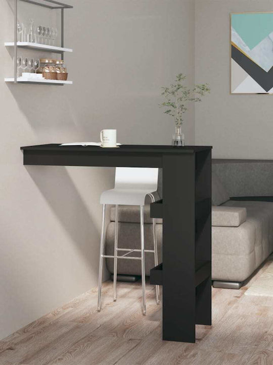 Table Bar Wooden Black 102x45x103.5cm