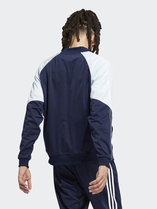 Adidas Tricot SST Men's Sweatshirt Jacket with Pockets Navy Blue