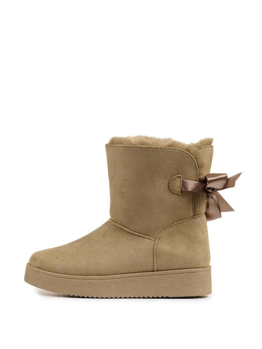 Funky Buddha Wildleder Damen Knöchelstiefel Beige