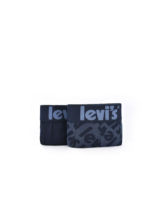 Levi's Herren Boxershorts Blau mit Mustern 2Packung