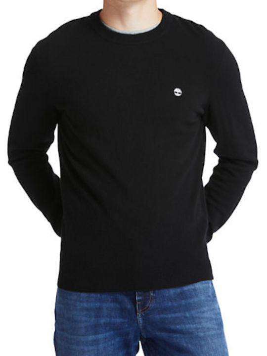 Merino Langarm-Pullover Schwarz