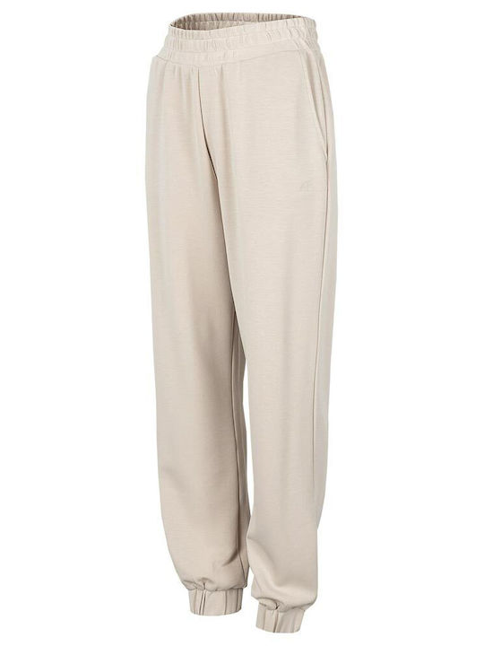 4F Damen-Sweatpants Jogger Beige