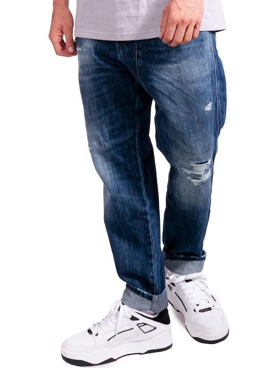 Fede Men's Jeans Pants with Loose Fit Navy Blue