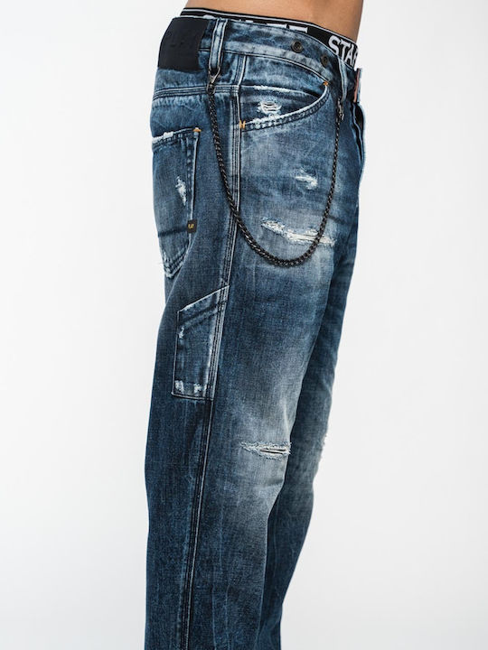 Fede Men's Jeans Pants with Loose Fit Navy Blue