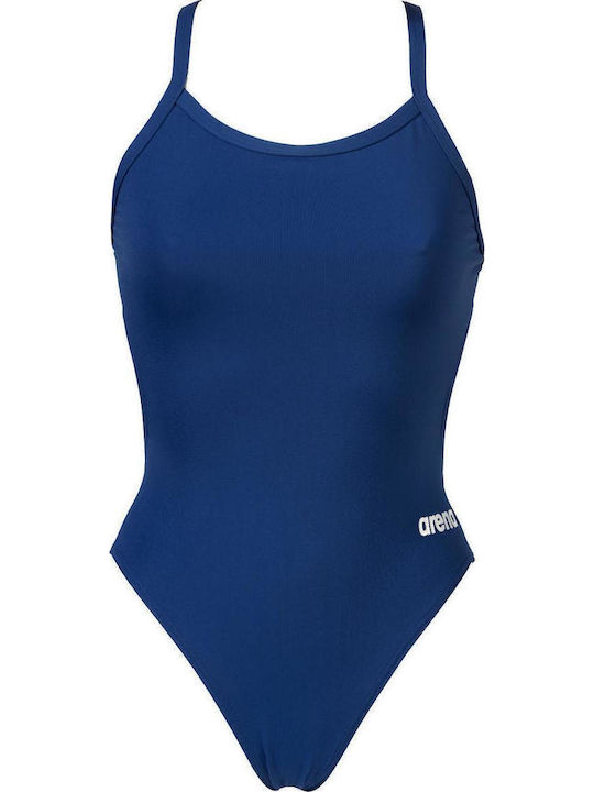 Athletic One-Piece Swimsuit Navy Blue