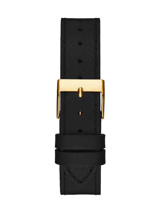 Guess Fame Γυναικείο Ρολόι 34mm Μπαταρίας με Μαύρο Δερμάτινο Λουράκι