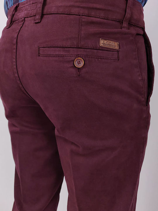 LC01-00003 Ανδρικό Παντελόνι Chino Μπορντό