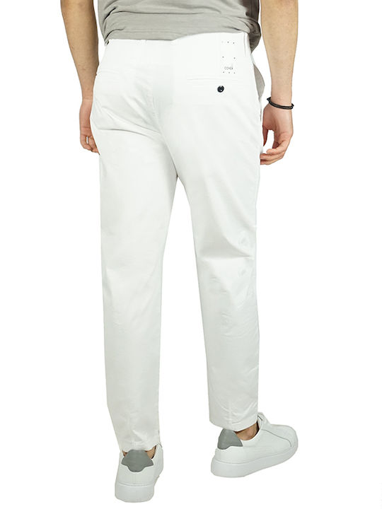 Cover Jeans Crown Men's Trousers Chino Elastic in Regular Fit White