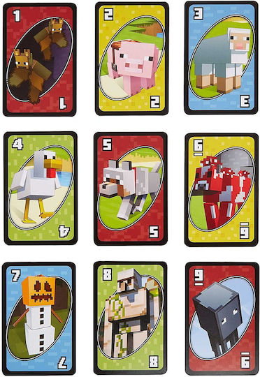 Board Game Uno Minecraft Παίκτες for 2-10 Players 7+ Years Old Mattel