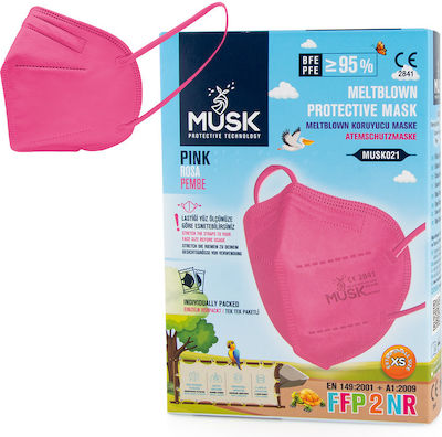 Musk Meltblown Protective Disposable Protective Mask FFP2 Kids Pink 10pcs