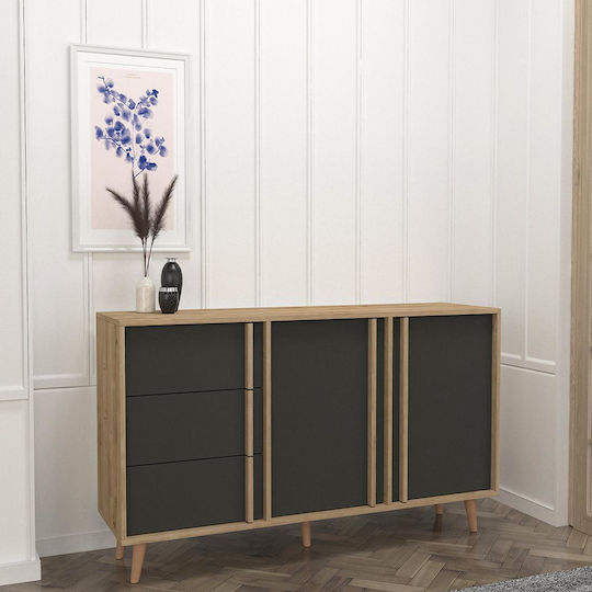 Буфет Andros Дървен Натурален / Антрацит 160x45x85см