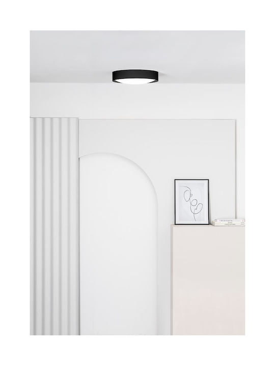 Faro Barcelona Vuk Ceiling Mount Light 36.6cm Black with Integrated LED