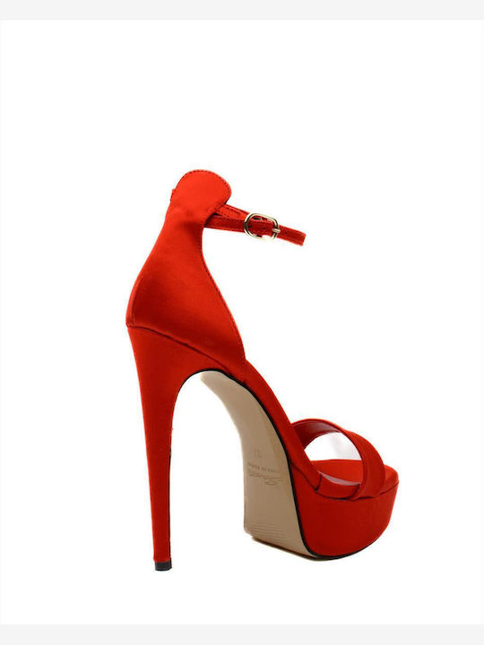 Stoff Sandalen Rot