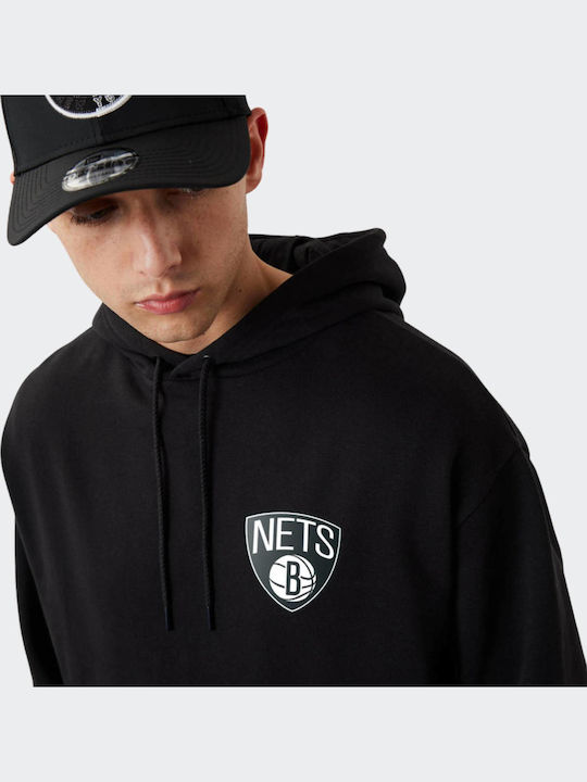 Brooklyn Nets NBA Team Φούτερ με Κουκούλα Μαύρο