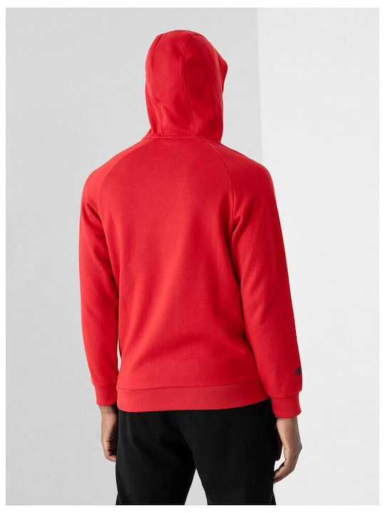 4F Men's Sweatshirt with Hood and Pockets Red