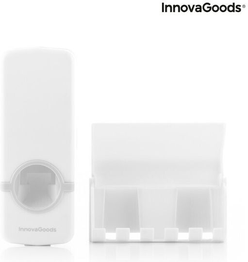 InnovaGoods Diseeth Toothbrush Support Base with Automatic Toothpaste Dispenser Wallpaper Plastic White