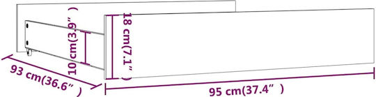 vidaXL Sertar de pat din Lemn cu Roți în Culoare Alb 95x93x18cm 2buc