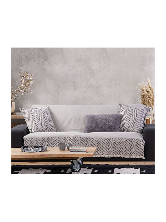 Nef-Nef Homeware Three-Seater Sofa Throw Marty 170x300cm Grey 032315