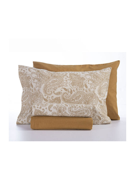 Nef-Nef Homeware Sheet Sets Single Flannel 160x260cm. Honor Mustard 3pcs