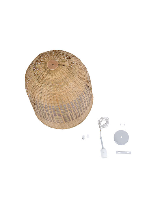 GloboStar Bora-Bora Beige Boho Bell Pendant Ceiling Light with E27 Socket 42x42cm