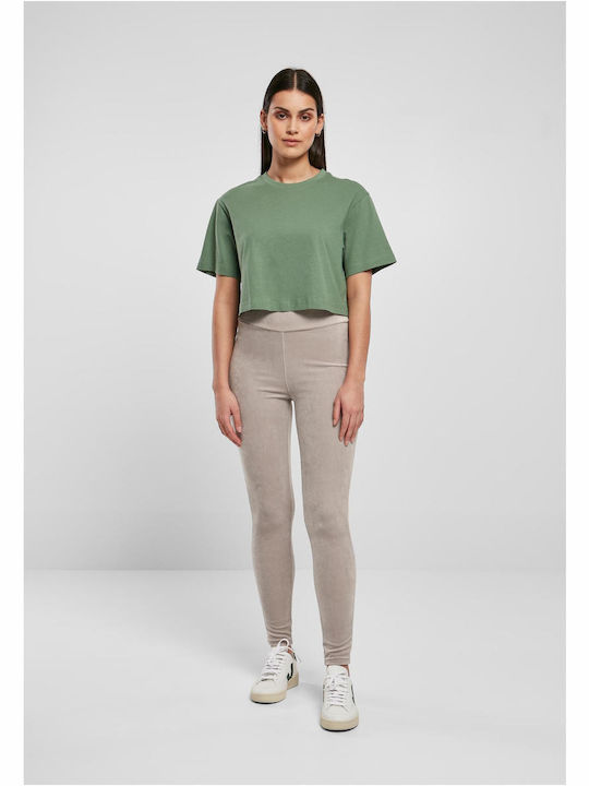 Κοντομάνικο Crop Top Πράσινο