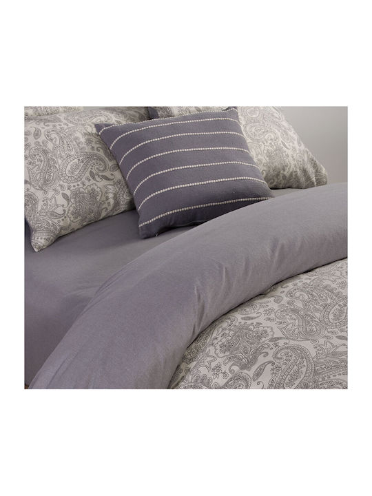 Nef-Nef Homeware Σετ Σεντόνια Μονά 160x260εκ. Honor Grey