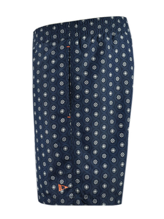 Men's Swimwear Shorts Navy Blue with Patterns