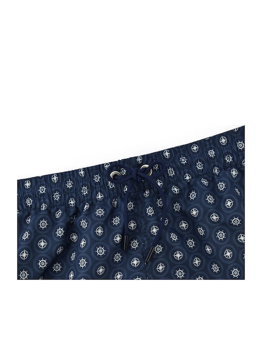 Men's Swimwear Shorts Navy Blue with Patterns