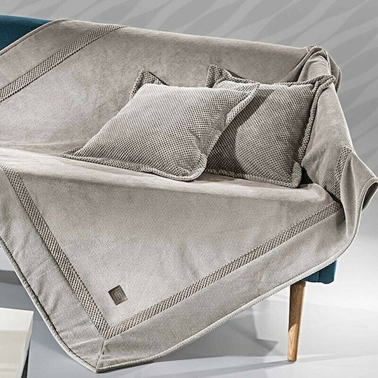 Guy Laroche Rubicon Ριχτάρι Διθέσιου Καναπέ Δύο 'Οψεων 170x250εκ. Silver