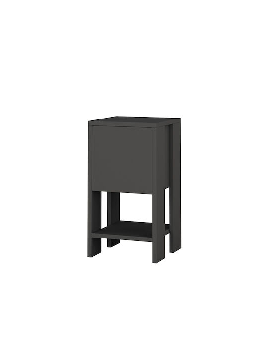 Wooden Bedside Table Ema Anthracite 30x30x55cm