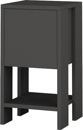 Wooden Bedside Table Ema Anthracite 30x30x55cm