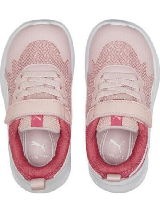 Evolve Run Mesh Kids Sports Shoes Running with Hoop & Loop Closure Pink