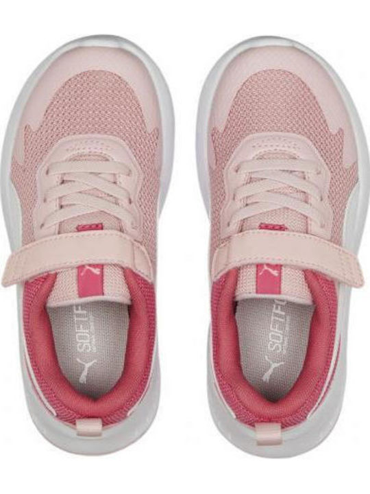 Evolve Run Mesh Kids Sports Shoes Running with Hoop & Loop Closure Pink