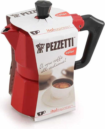 Pezzetti Italexpress Stovetop Espresso Pot for 6Cups Red