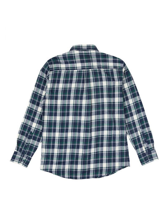 Losan Men's Shirt Long Sleeve Flannel Checked Green/Blue/Grey