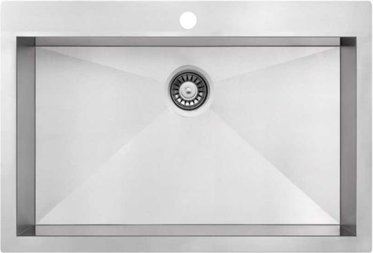 Macart Square N-100 Ένθετος Inox Σατινέ Μ78xΠ51cm Ασημί