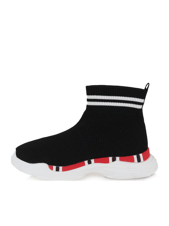 Kinder Sneakers Hoch Slip-on Schwarz