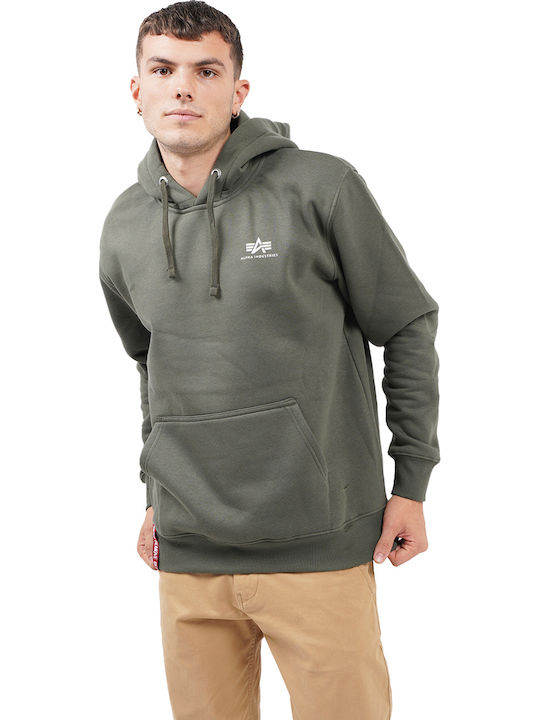 Basic Sweatshirt with Hood Khaki