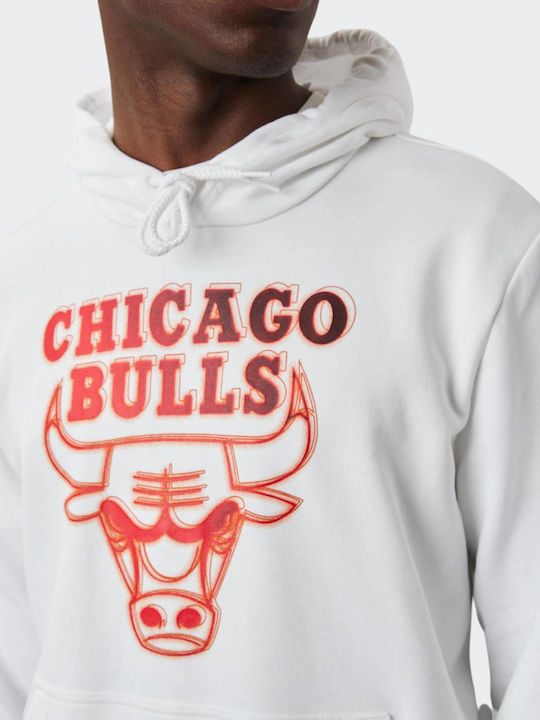 Neon Fade Chicago Bulls Φούτερ με Κουκούλα Λευκό