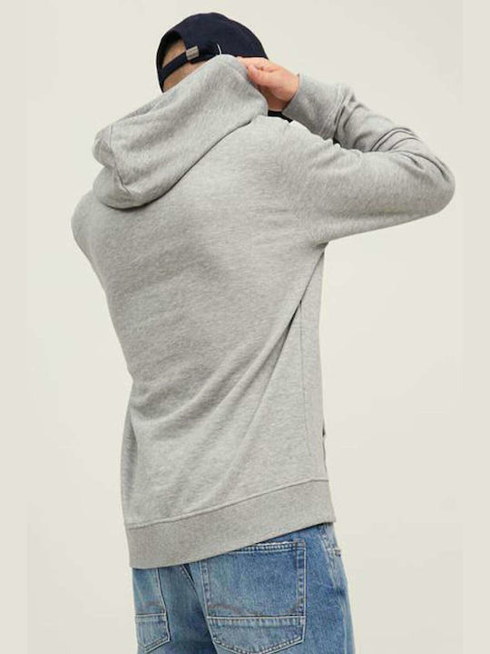 Jack & Jones Men's Sweatshirt with Hood Light Grey Melange