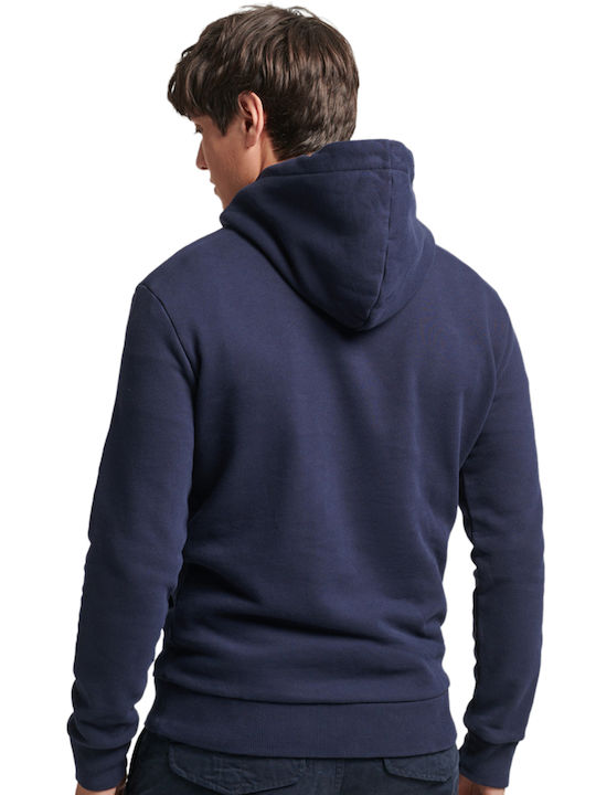 Superdry Men's Sweatshirt with Hood and Pockets Navy Blue