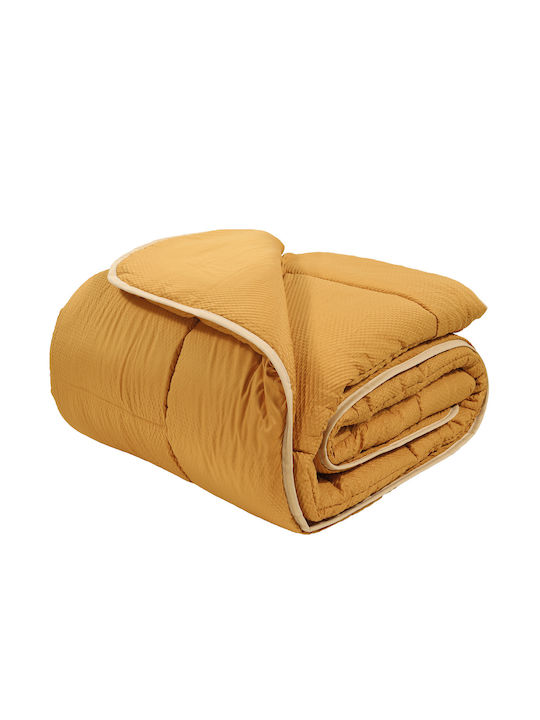 Das Home Πάπλωμα Μονό με Γέμιση Microfiber 160x230εκ. 9571 Ώχρα 550 GSM