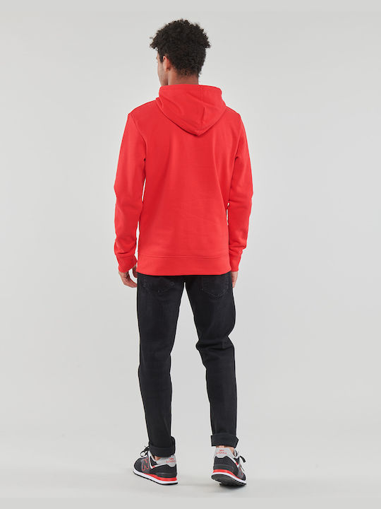 Jack & Jones Men's Sweatshirt with Hood and Pockets Red