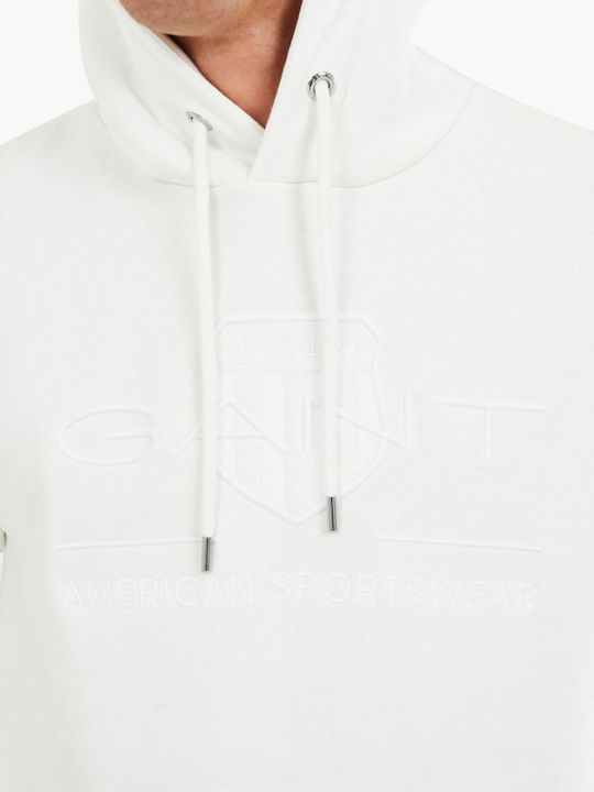 Archive Shield Sweatshirt with Hood White