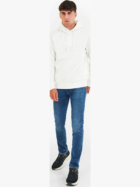Archive Shield Sweatshirt with Hood White