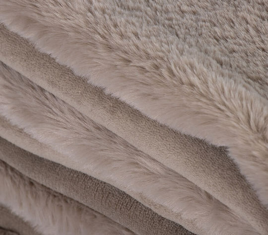 Nef-Nef Homeware Топло Космено Одеяло Двойно 240x220см Бежово